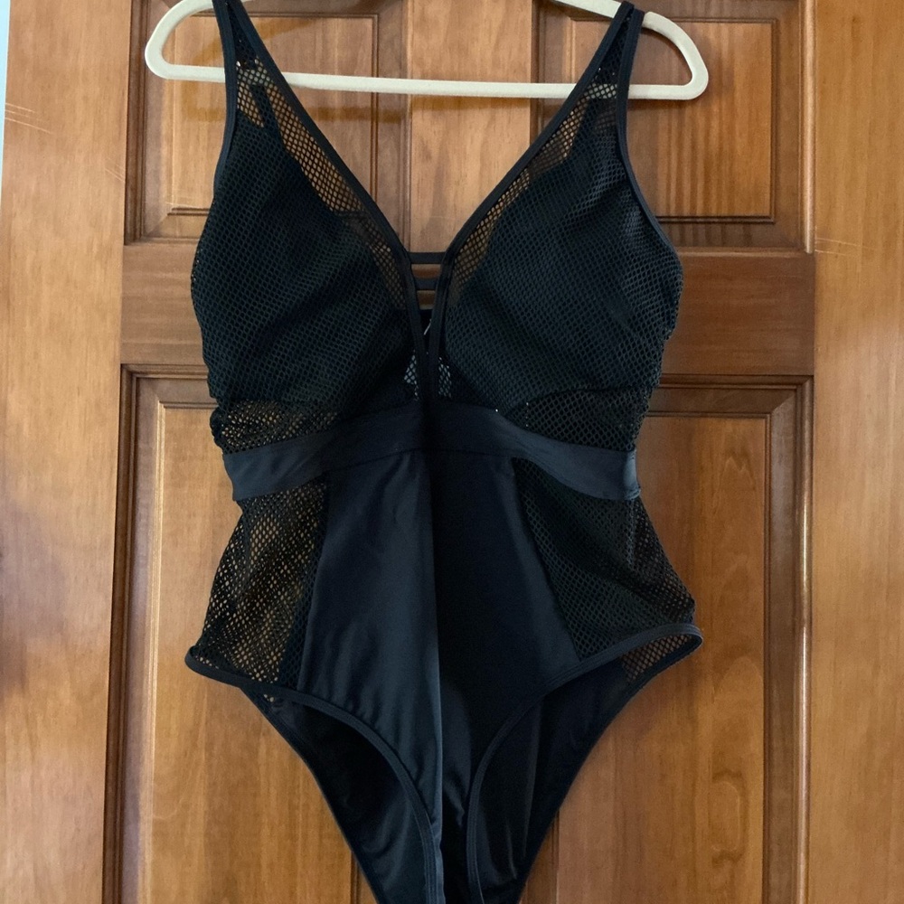 Chicwish Black Mesh One Piece Swimsuit - Picture 5 of 11